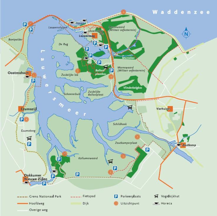 De Lauwersmeer Vogel Mit Eingezaeuntem Garten Anjum Eksteriør billede